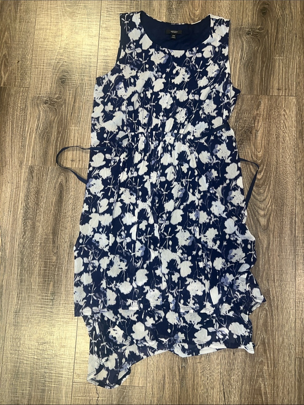 Simply Vera Vera Wang Navy & White Floral Midi Dress